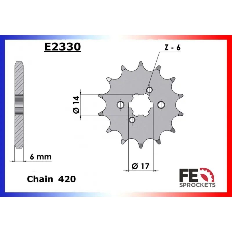 Satisfait Ou Remboursé Pignon 15 dents pour chaine 420 – France Equipement 3982.E2330.15