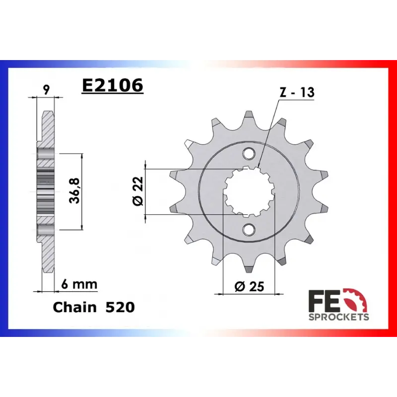 Usine Directe Pignon 15 dents pour chaine 520 – France Equipement 4206.E2106.15