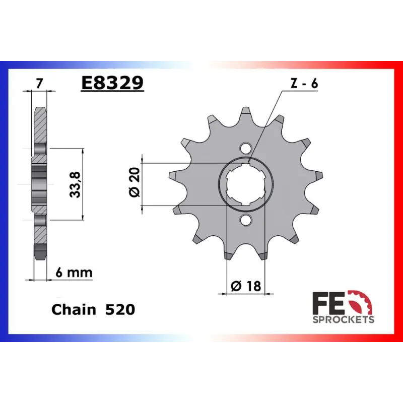 Promotion Saisonnière Pignon 12 dents pour chaine 520 – France Equipement 5507.E266.12