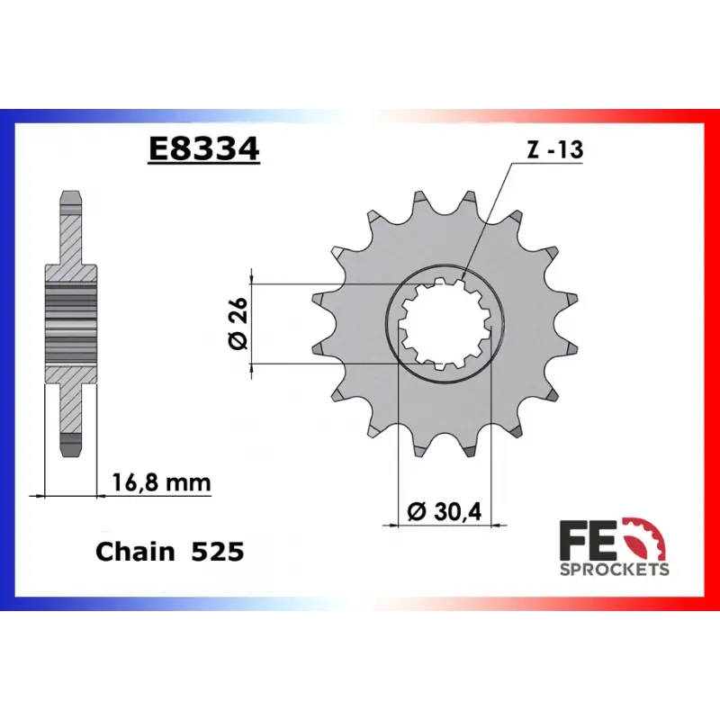 Satisfait Ou Remboursé Pignon 14 dents pour chaine 525 – France Equipement 9224.E8334.14