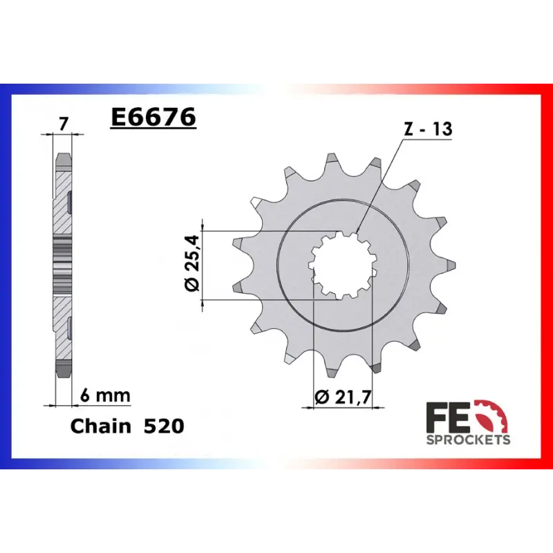 Solde Pignon 14 dents pour chaine 520 – France Equipement 9295.E6676.14