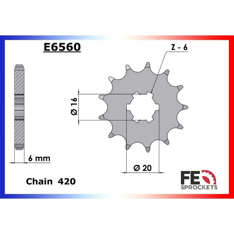 Super Prix KIT ALU KAWASAKI KX 60 1985/03 13X44 RK420MS (B1-B19)