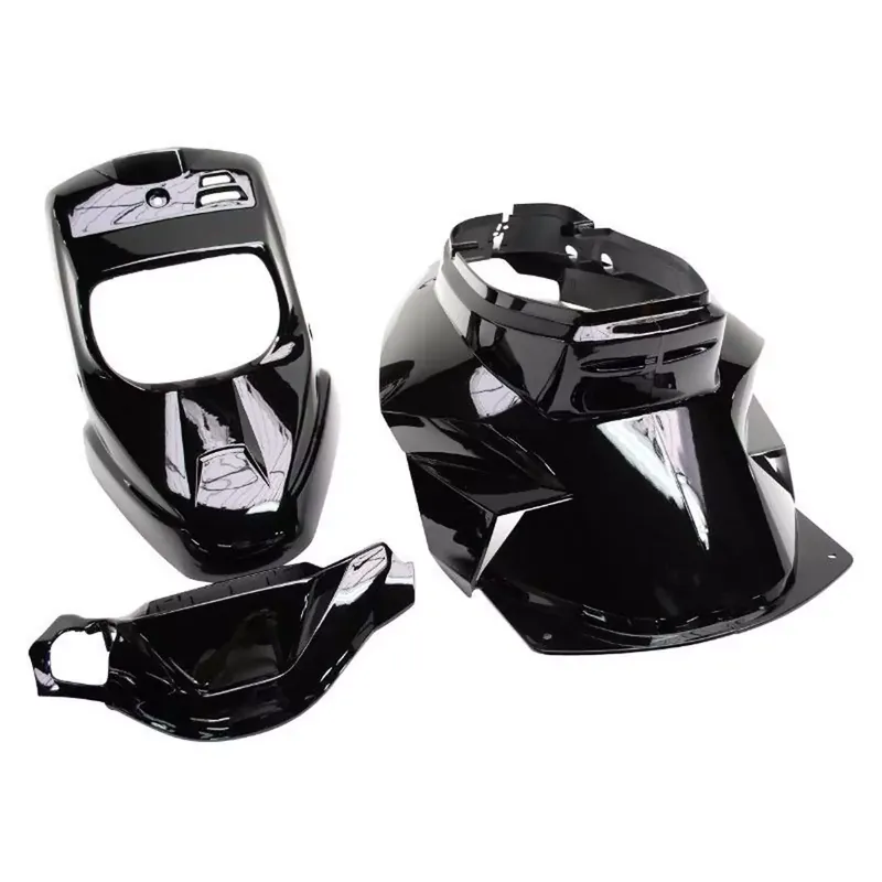 Expédié Aujourd&rsquo;hui Kit Carénages / Carrosserie MBK Booster Yamaha Bw's avant 2004 – Replay Design Noir brillant 3 pièces