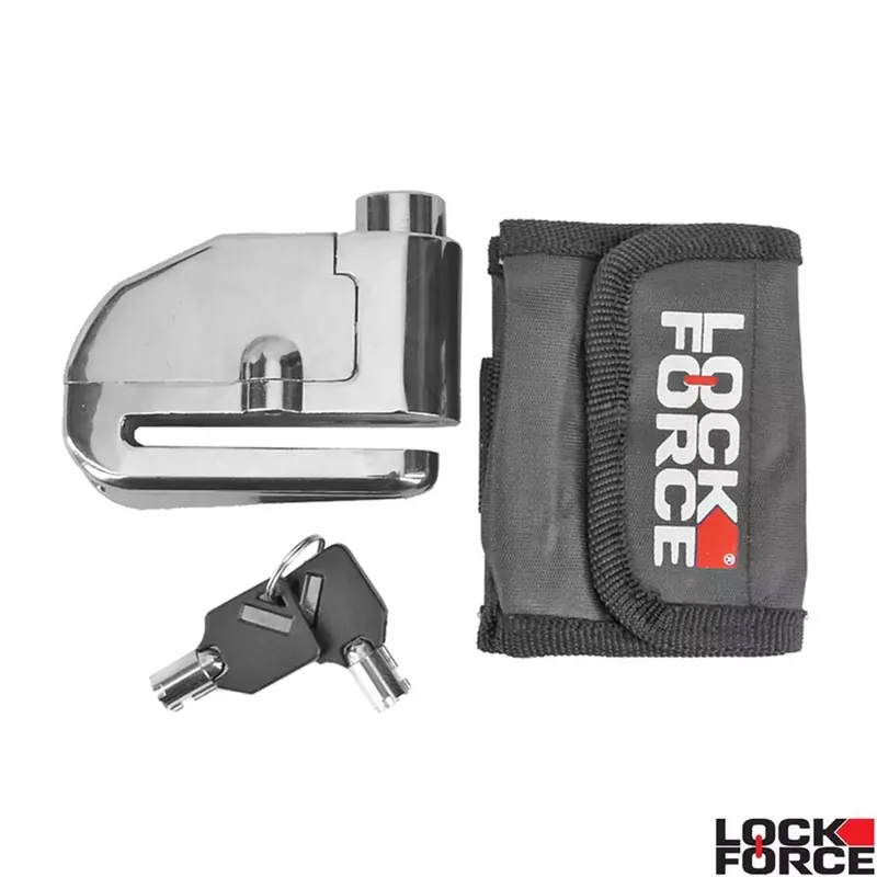 Réduction Antivol bloque disque chrome Lockforce avec alarme moto scooter