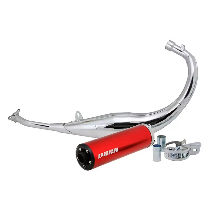 Marque Pot Passage Bas Derbi 50 / 70cc – Chromed Rouge VOCA Racing