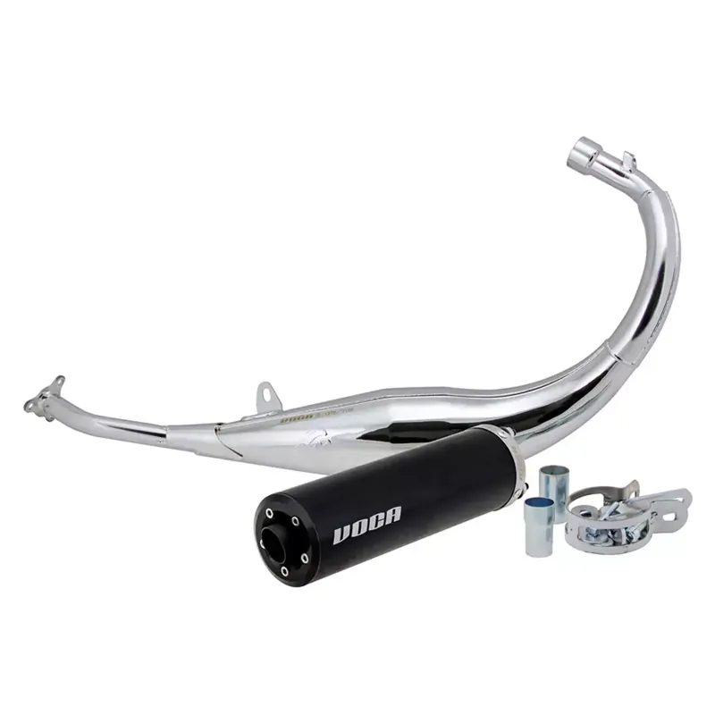Quantité Limitée Pot Passage Bas AM6 50 / 70cc – Chromed Noir VOCA Racing