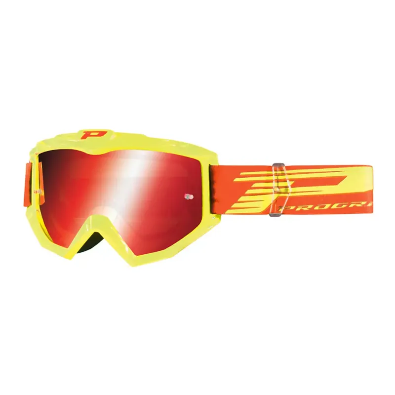 Prix Bas Masque / Lunettes Cross – PROGRIP 3201FL Atzaki Jaune / Orange fluo écran Miroir