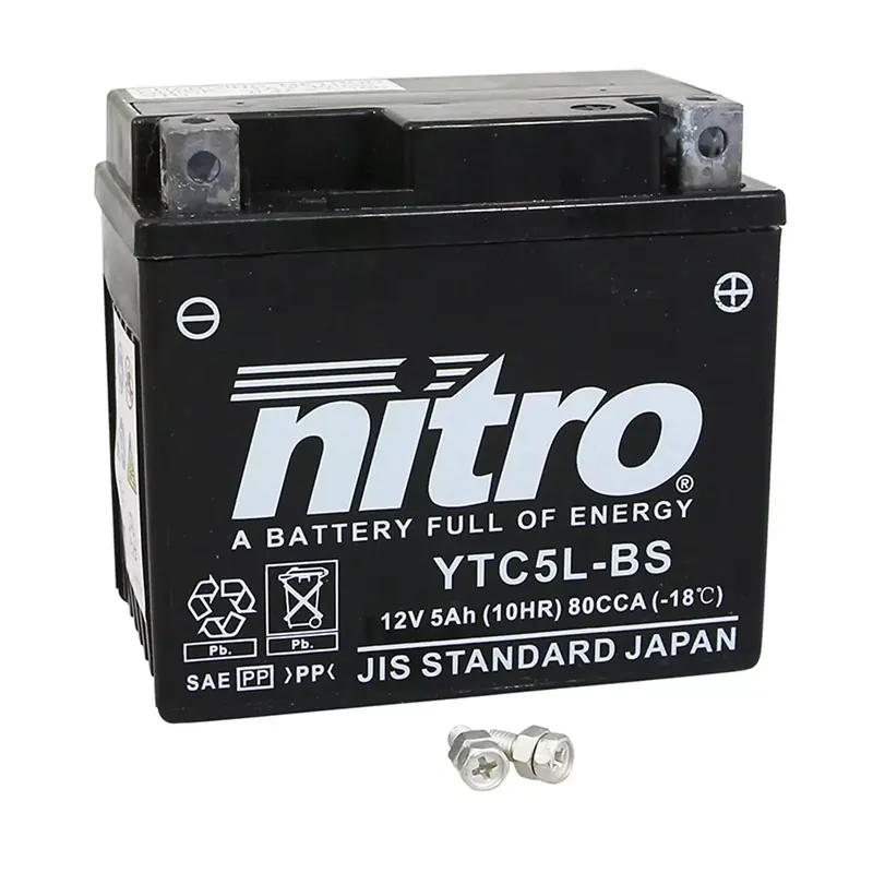 Batterie 12V 5 Ah NT5L SLA / YTC5L-BS – Nitro Prêt à l'emploi / Sans entretien +D Offre Du Jour
