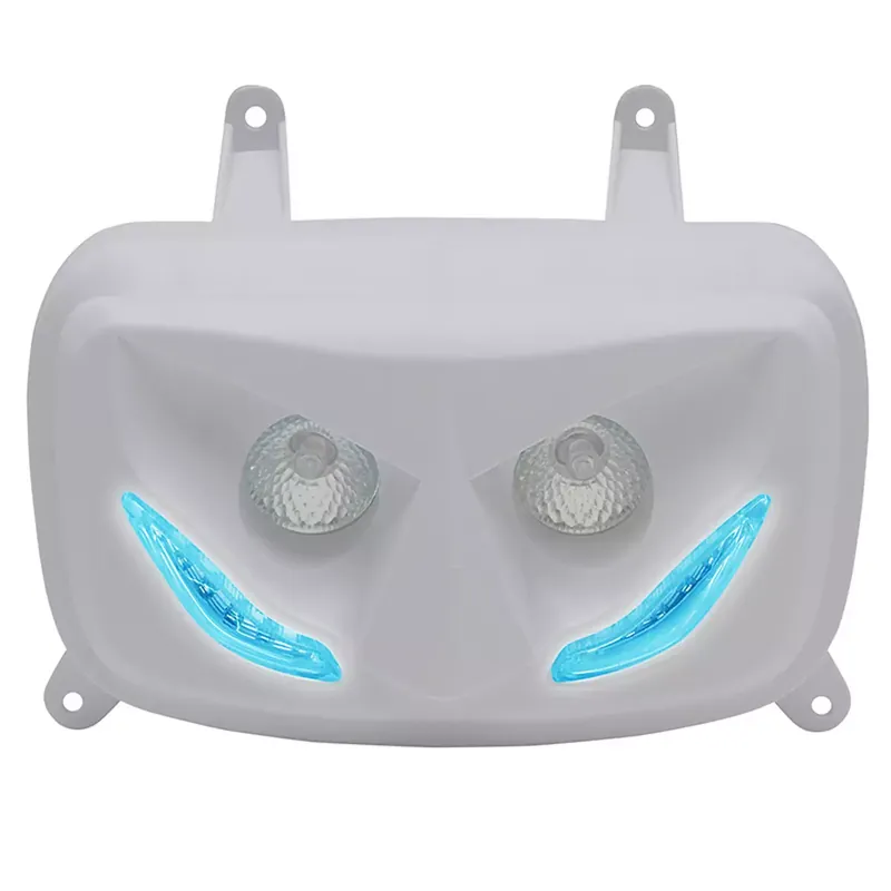 Must-Have Double Optique MBK Booster YAMAHA Bw's à partir de 2004 – RR8 Blanc à leds bleu