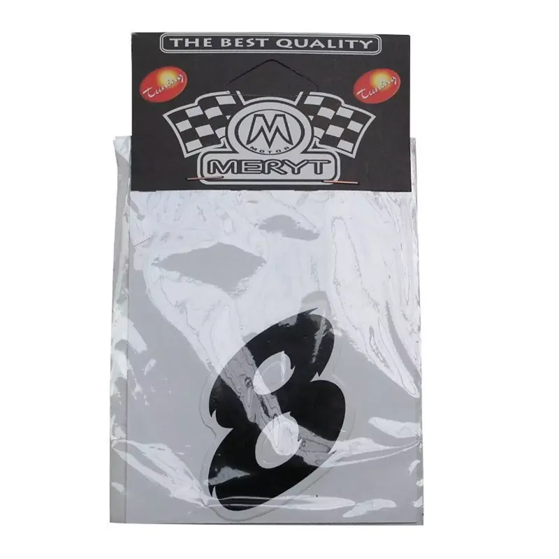 Prix Cassé Autocollant / Sticker – MERYT Numéro 8 Noir 5.5cm