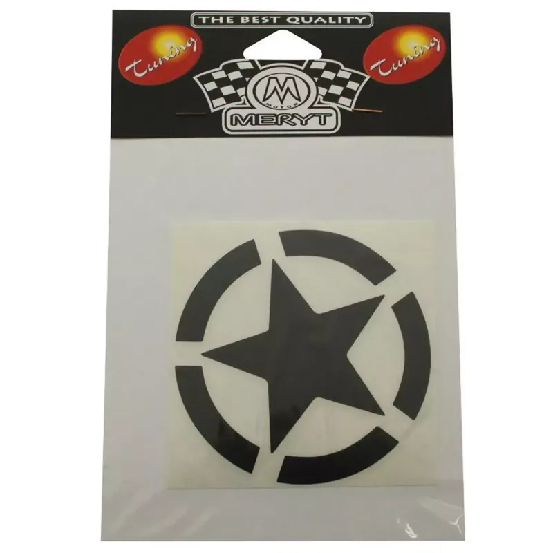 Autocollant / Sticker – MERYT Etoile Noir 10cm Expédition Rapide