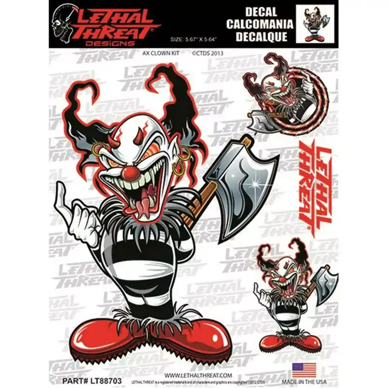 Pas Cher Autocollant / Sticker – LETHAL THREAT Killer Clown Set 15 x 20cm