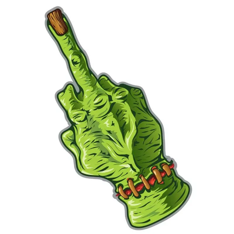 Seulement Aujourd&rsquo;hui Autocollant / Sticker – LETHAL THREAT Mini Vilain Doigt Vert 6 x 8cm