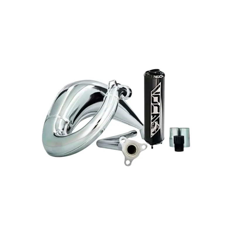 Meilleur Prix Pot Passage Haut Droit Rieju MRT 50 / 70cc – Chromed Noir Voca Cross