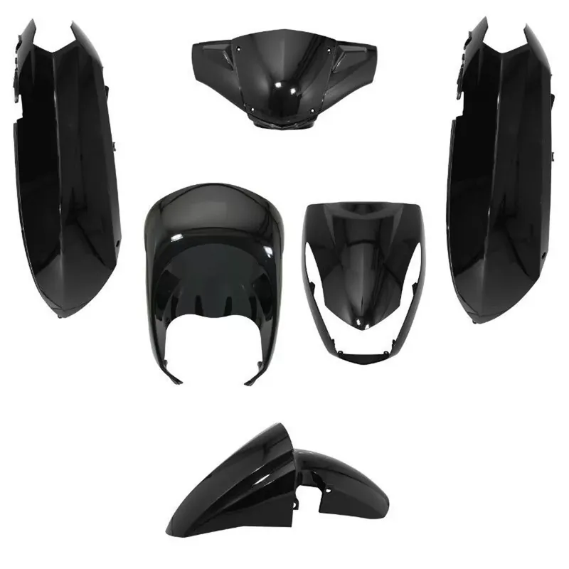 Kit Carénages / Carrosserie Peugeot Kisbee 2T / 4T de 2010 à 2017 – Noir Brillant 6 pièces Jusqu&rsquo;à Épuisement Des Stocks