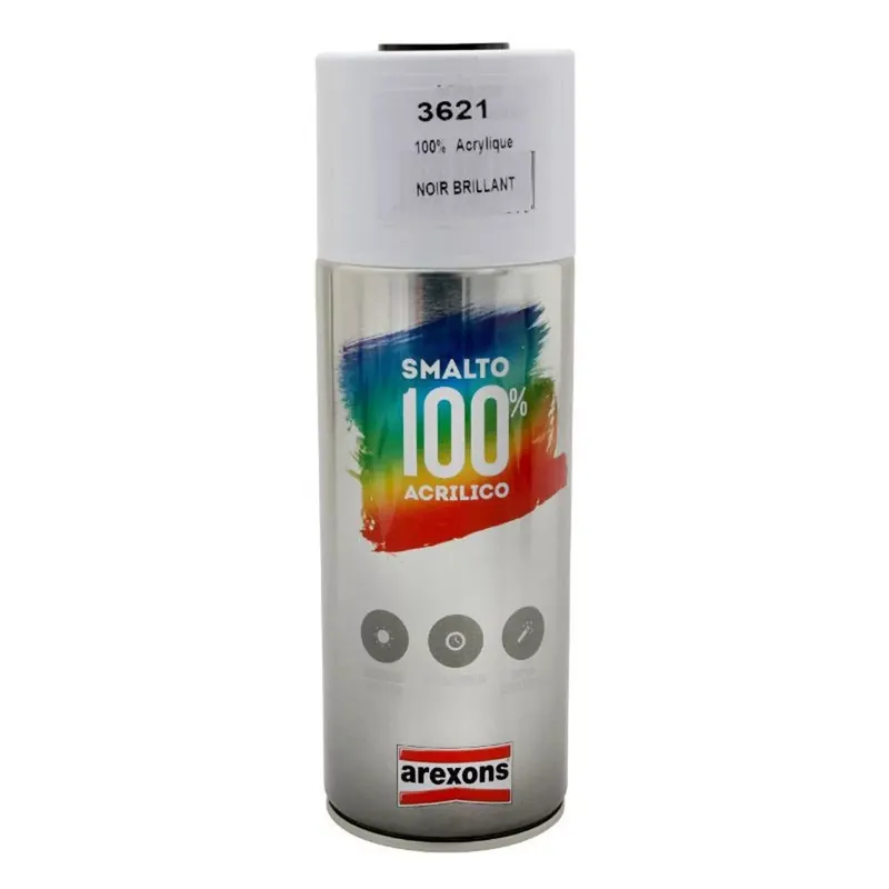 Bombe Peinture – Arexons 100% Acrylique Noir Brillant Prix Cassé
