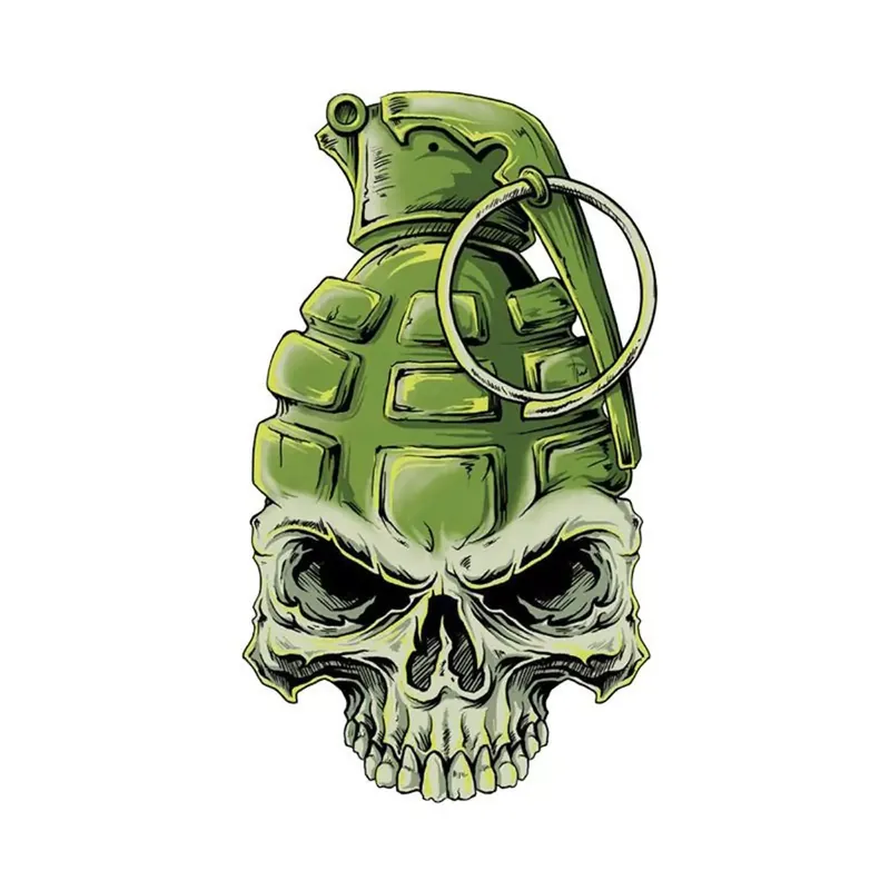 Certifié Autocollant / Sticker – LETHAL THREAT Mini Tete De Mort Grenade 6 x 8cm