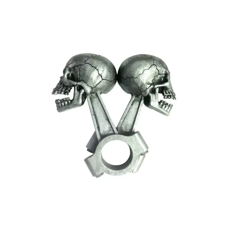 Meilleure Vente Autocollant / Sticker – LETHAL THREAT 3D Skull Piston 10 x 10cm – Argent
