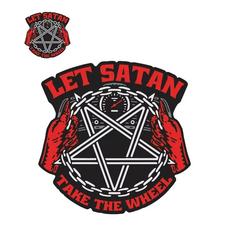 Autocollant / Sticker – LETHAL THREAT Mini Satan Take The Wheel 6 x 8cm Commander Vite