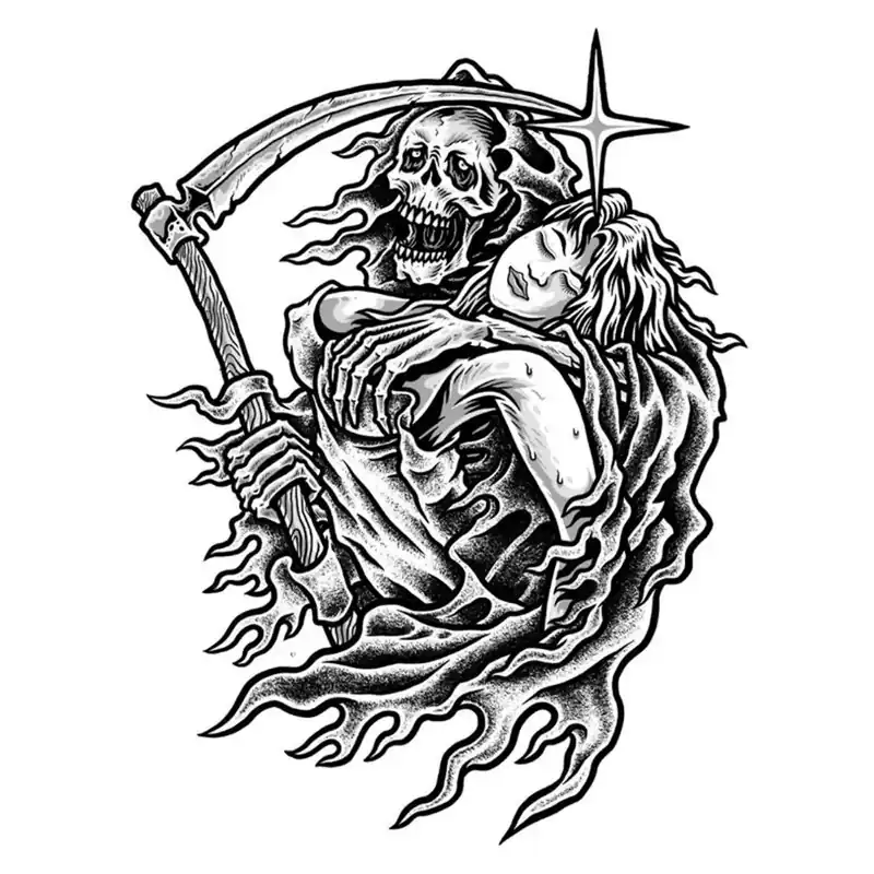 Autocollant / Sticker – LETHAL THREAT Mini Lust Over Love 6 x 8cm Petit Prix