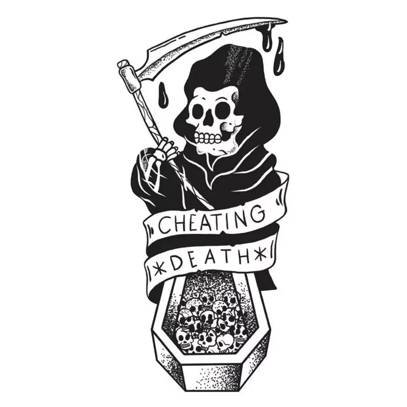 Autocollant / Sticker – LETHAL THREAT Mini Cheating Death 6 x 8cm Pas Cher