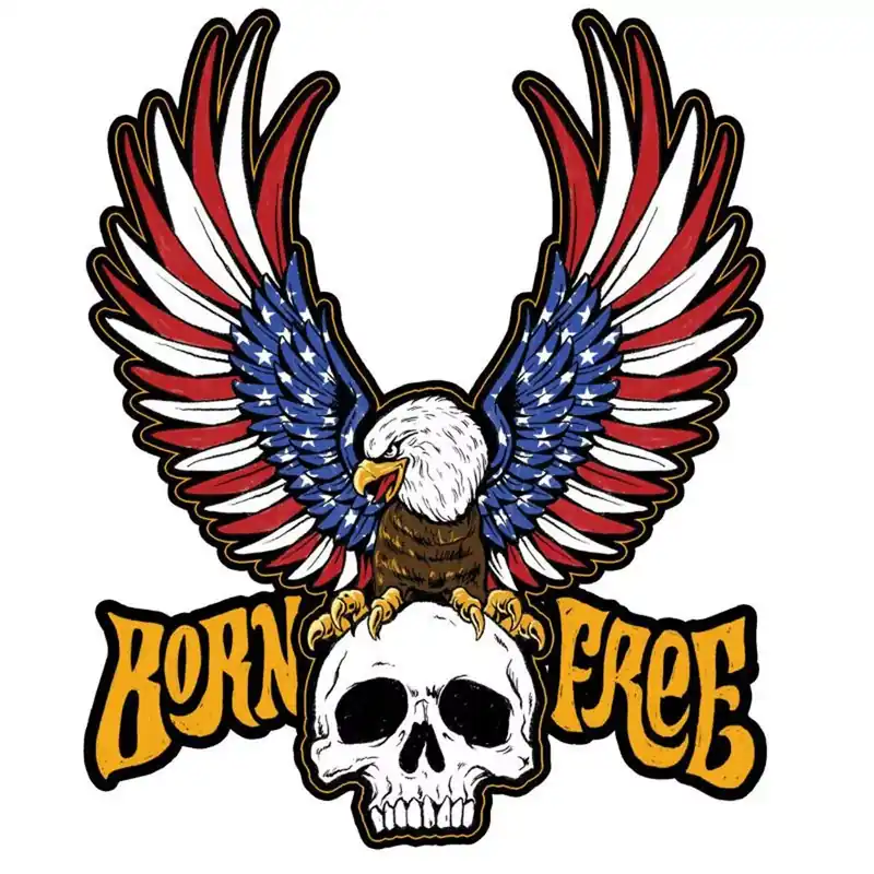 Autocollant / Sticker – LETHAL THREAT Mini Born Free Eagle 6 x 8cm Pas Cher