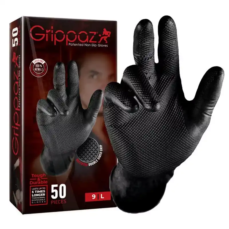 Boite 50 Gants Atelier – Anti dérapant Noir S/ M / L / XL S Jusqu&rsquo;à Épuisement Des Stocks
