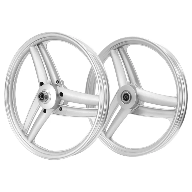 Offre Du Jour Roue Avant + Arrière 17p Peugeot 103 SP MVL – Type Grimeca Argent / Blanc / Noir / Rouge Argent