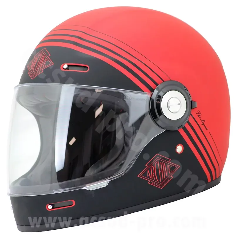 Casque intégral – Archive Vintage The legend Rouge Mat / Noir M Offre Exclusive