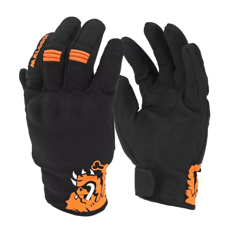 Gants Moto – Malossi M-Gloves Printemps / été – Noir / Orange XS Offre Spéciale