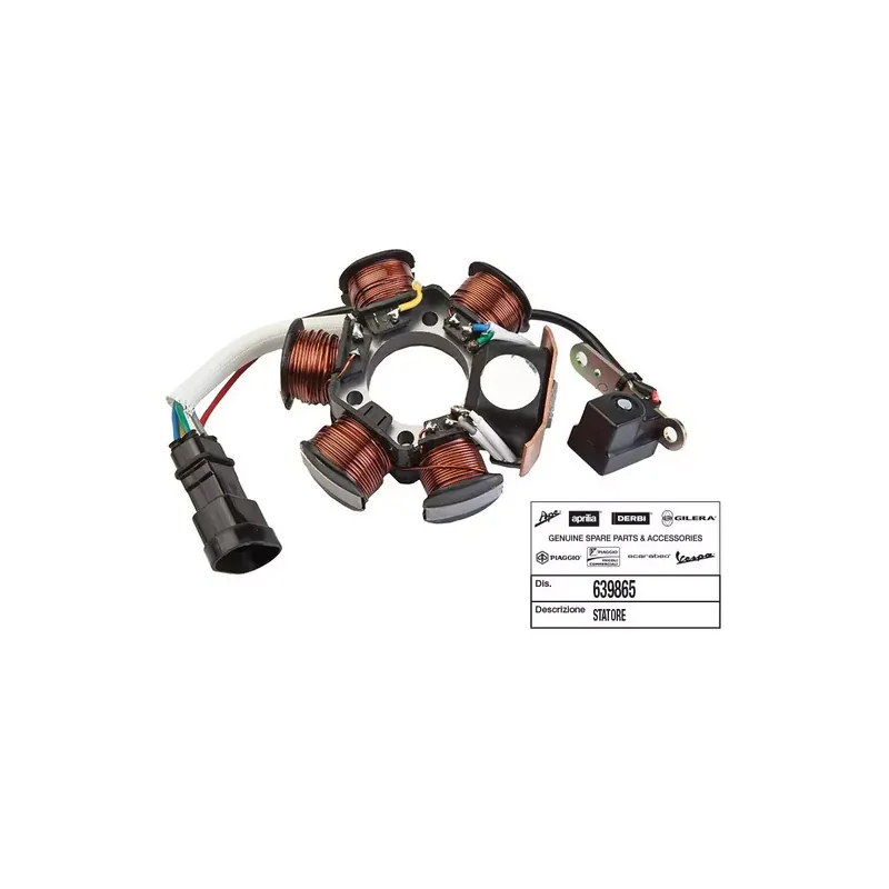 Certifié STATOR SCOOT ORIGINE PIAGGIO 50 FLY 2000/, ZIP 2000/, LIBERTY 2000/, VESPA LX 2000/, PRIMAVERA 2013/, TYPHOON 2005/, NRG 2000/ /