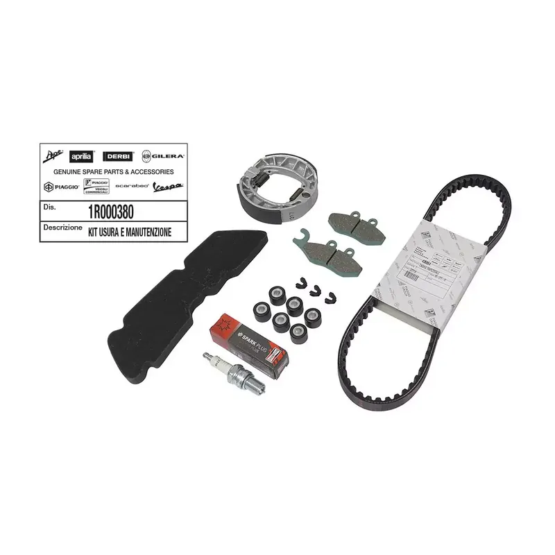 Certifié KIT ENTRETIEN SCOOT ORIGINE PIAGGIO 50 VESPA PRIMAVERA 2012/2017 2T (AVEC GUIDES VARIATEUR) (LIVRE SANS COURROIE DE POMPE A HUIL