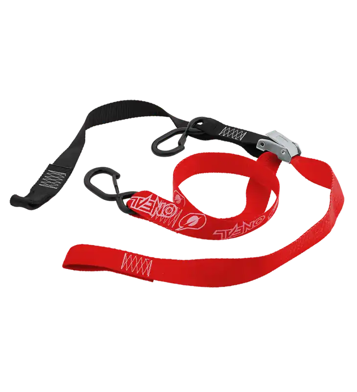 Offre Spéciale LOT DE 2 SANGLES ONEAL DE LUXE A CROCHET ROUGE Largeur 3,5 cm, Longueur 1,8 m