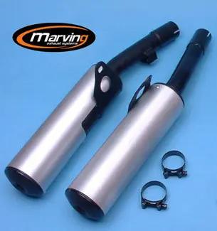 Vente Directe 2 silencieux Marving noir/alu pour GPX750R 87/90
