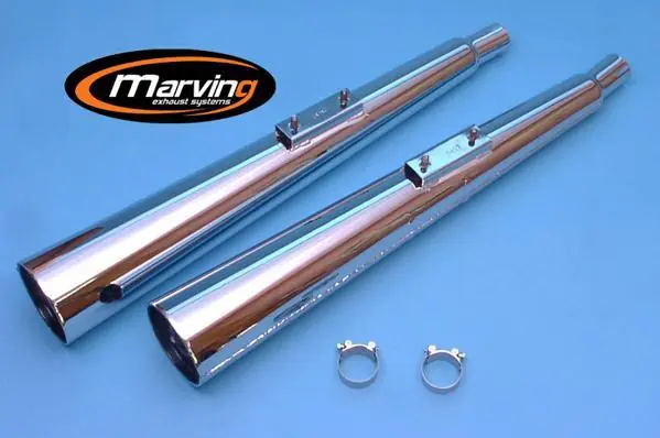 Marving 2 silencieux chromés pour Kawasaki Z 400F 1983/84 Solde