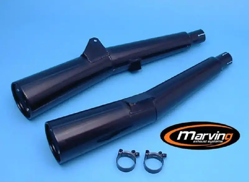 Marving 2 silencieux chromé noir pour Honda pour VF750F Commander Vite