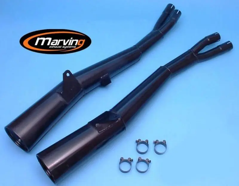Remise Marving 2 silencieux chromé noir pour Suzuki GSX550 E/ESD/EF 83/87