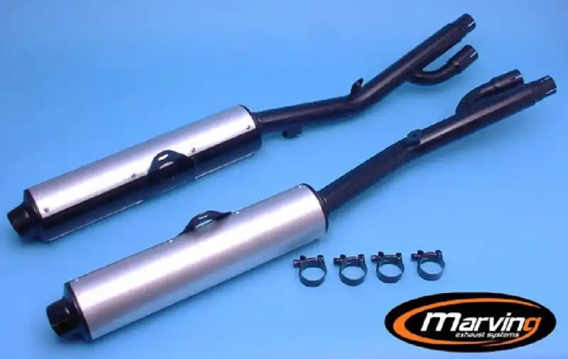 Marving 2 silencieux noir et alu pour GSX1100F de 88 à 97 Réduction