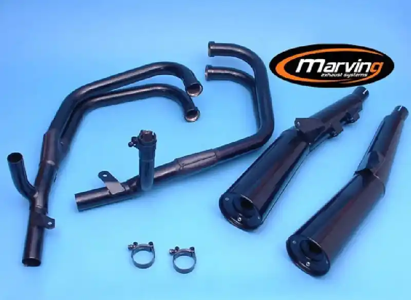 Marving ligne 4/2 chrome noir pour Kawasaki GPz750R Ninja 85-88 Bon Plan
