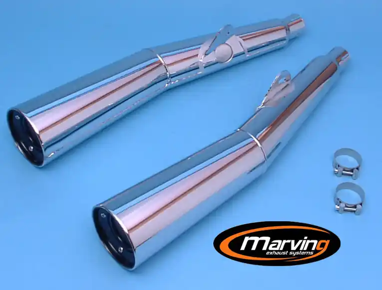 2 silencieux Marving Master chromés pour Z1300 1979 / 1987 Haute Qualité
