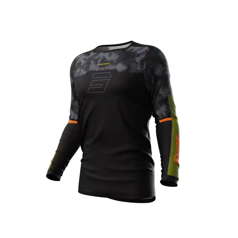 Maillot SHOT 2024 Contact Patrol Noir Kaki XS – UK 38 Marque