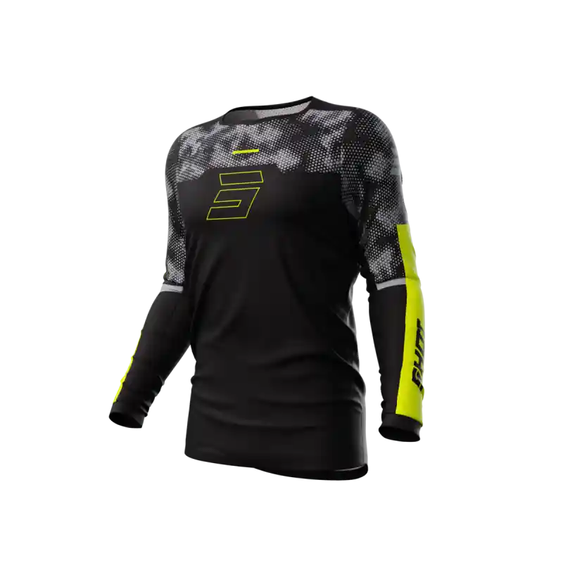 Offre Limitée Maillot SHOT 2024 Contact Patrol Noir Jaune XS – UK 38