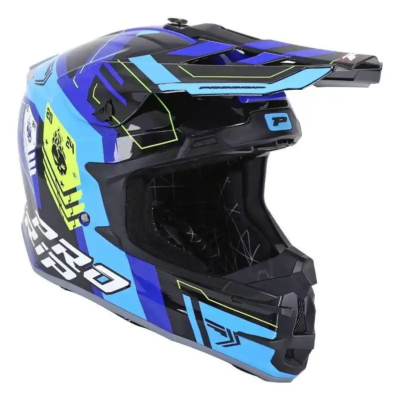 Acheter En Ligne Casque Cross PROGRIP 3080 Spirit Bleu Noir L – 59/60 cm
