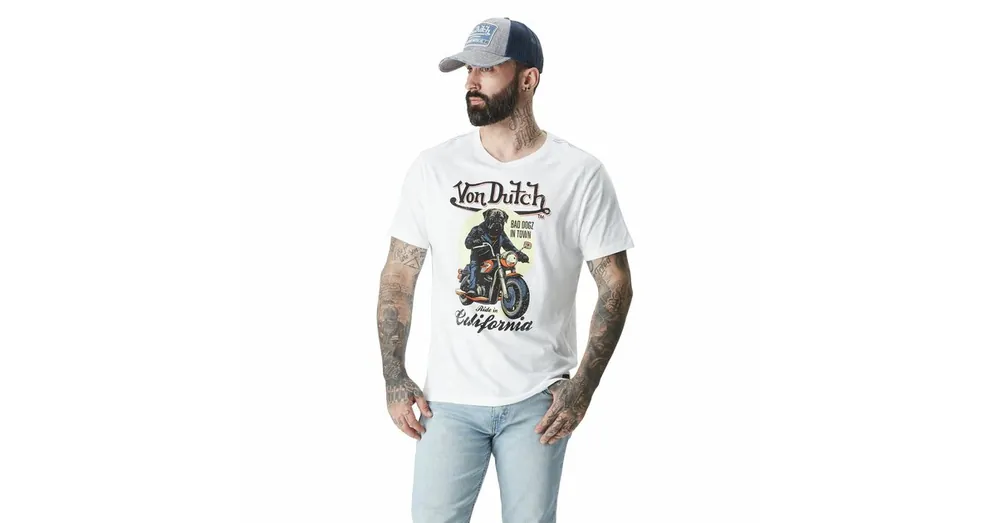 Tee Shirt Blanc coupe Regular Col rond effet Flammé S Offre Spéciale
