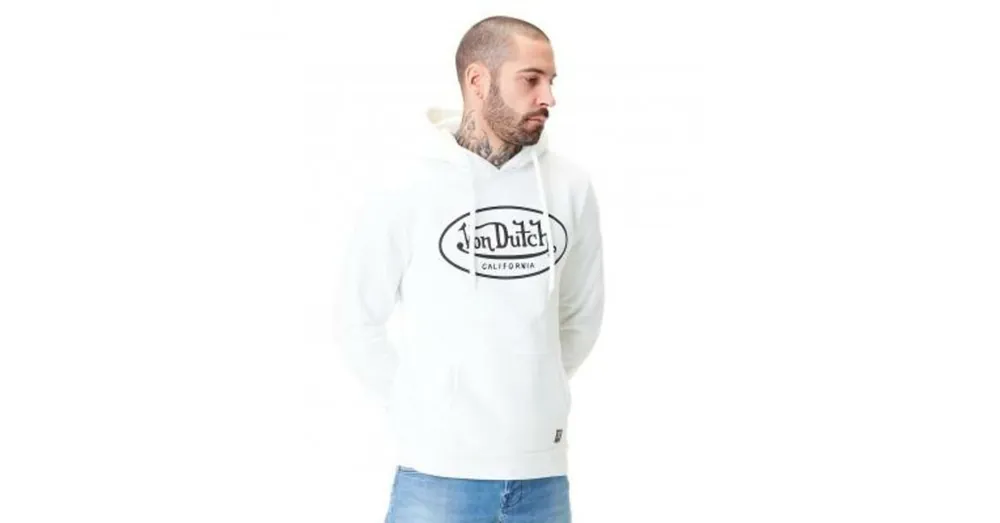 Sweat à Capuche Blanc Molletoné BRAND | Homme – Vondutch S Meilleure Vente