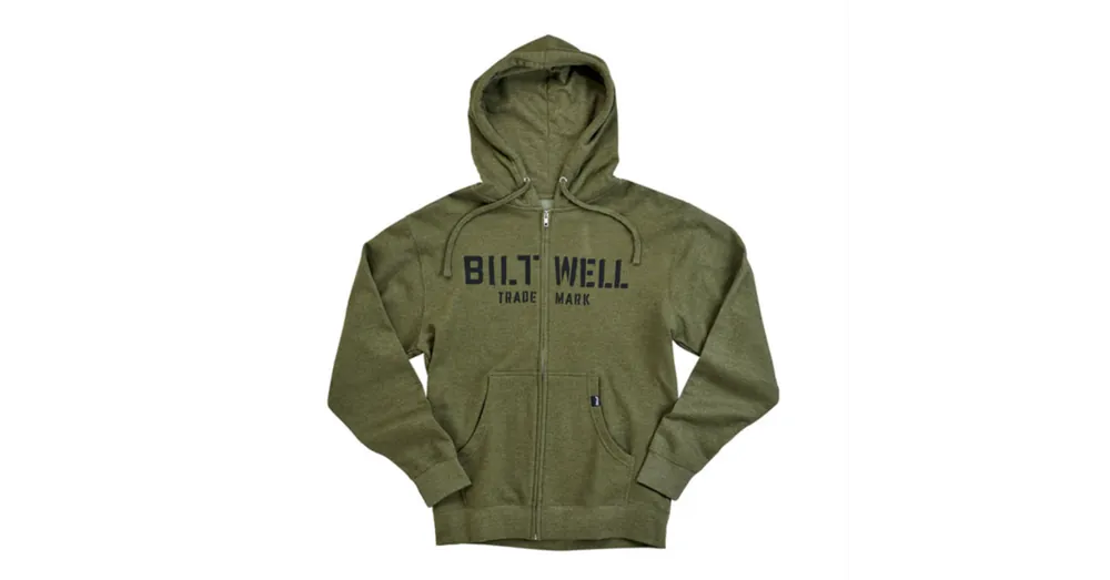 Dernier Modèle Sweat à capuche zippé vert- BILTWELL S