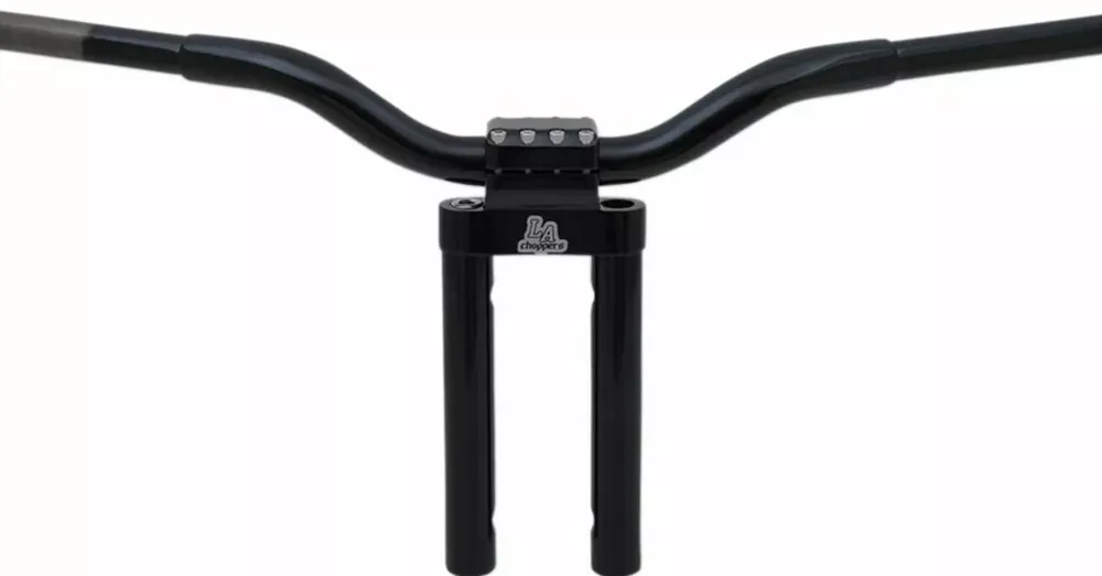 Achetez Aujourd&rsquo;hui Guidon T-Bar Kage Fighter LA Choppers 1-1/4&Prime; / H. 12&Prime; + Risers Droits Noir Brillant Harley