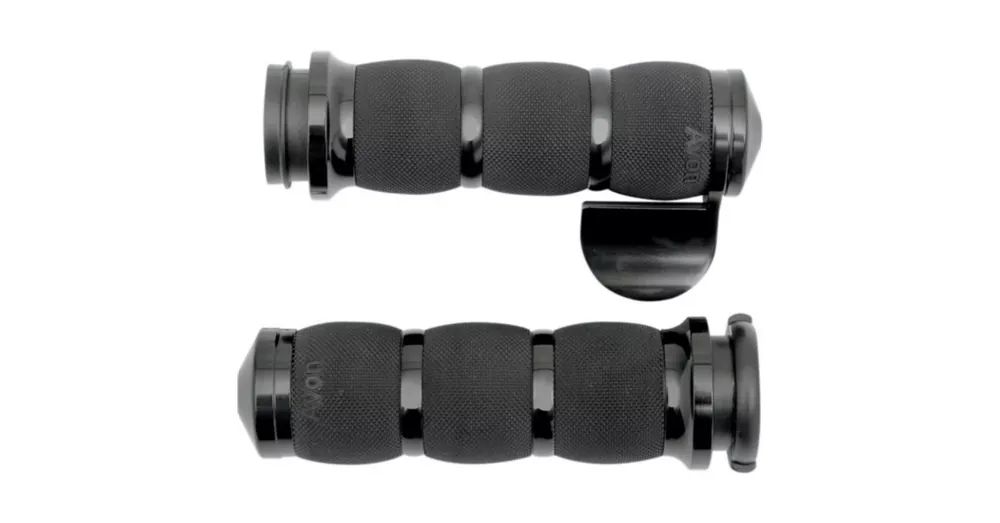 Poignées Air Cushion Avon Performance avec Repose-Paume Noir Dyna, Softail, Touring, Trike Meilleur Choix