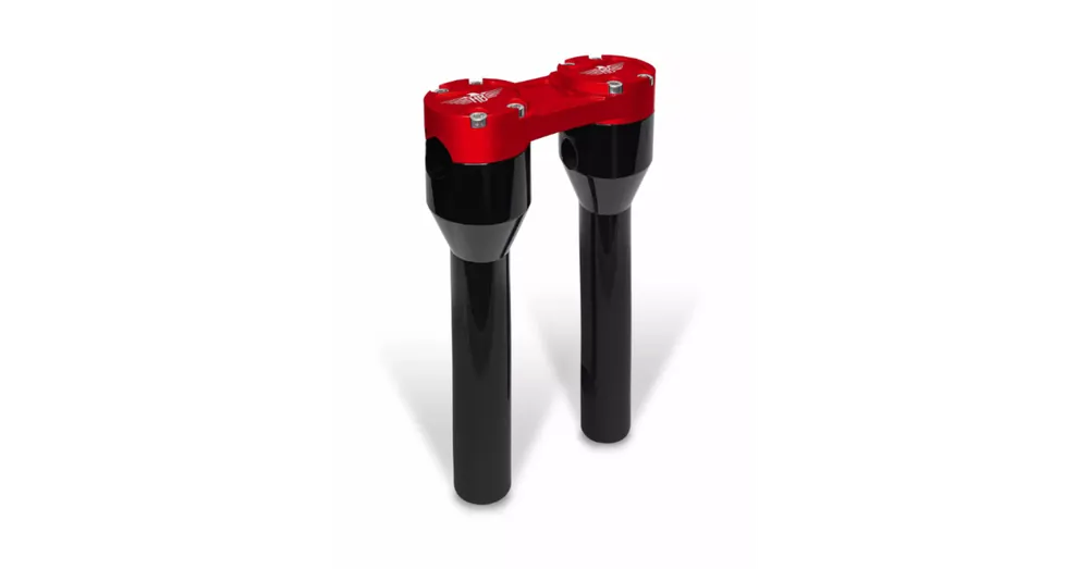 Dernier Modèle Risers + Pontet Heinz Bikes Club-Style Droit Guidon 1&Prime; / H. 8&Prime; Noir/Rouge
