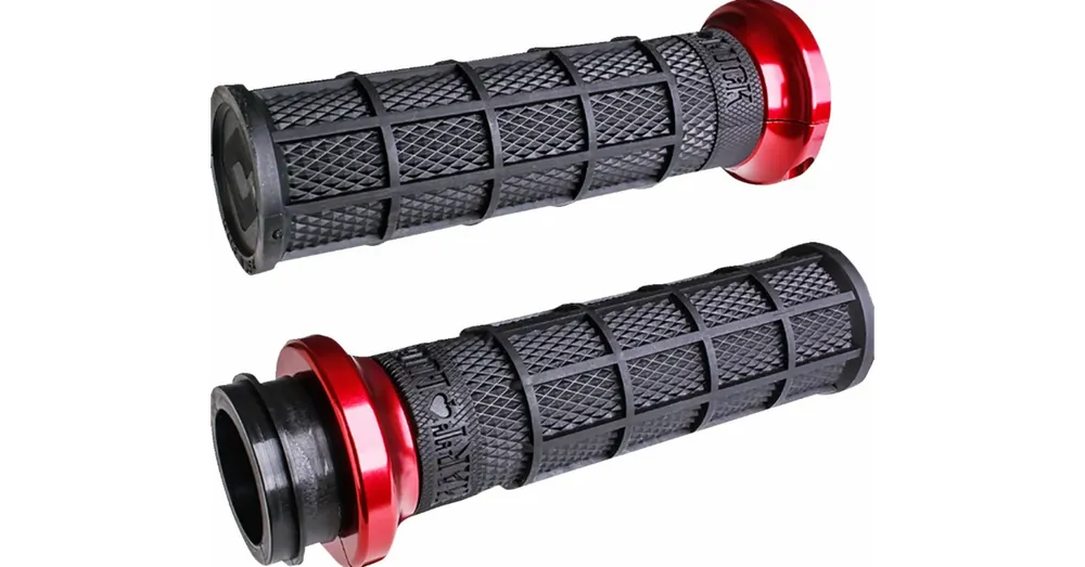 Poignées ODI V-Twin Lock-On Noir/Rouge Harley Tirage Câble Commande En Gros